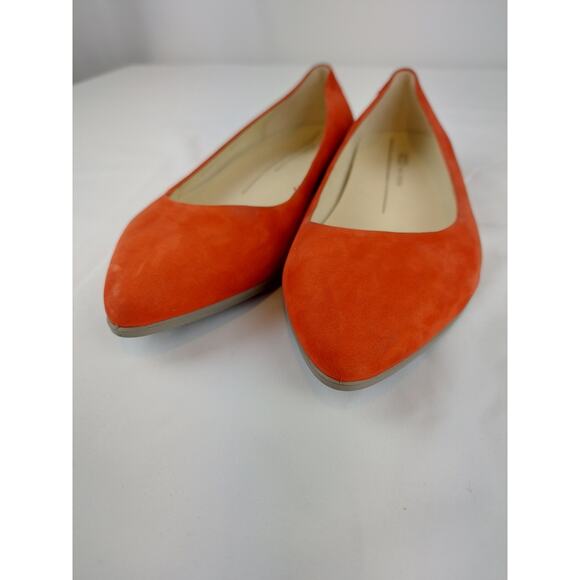 ECCO Women's Red Nubuck Leather Pointed Ballerina Flat Size 36 EU, 5-5.5 US - Picture 5 of 10